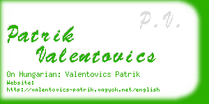 patrik valentovics business card